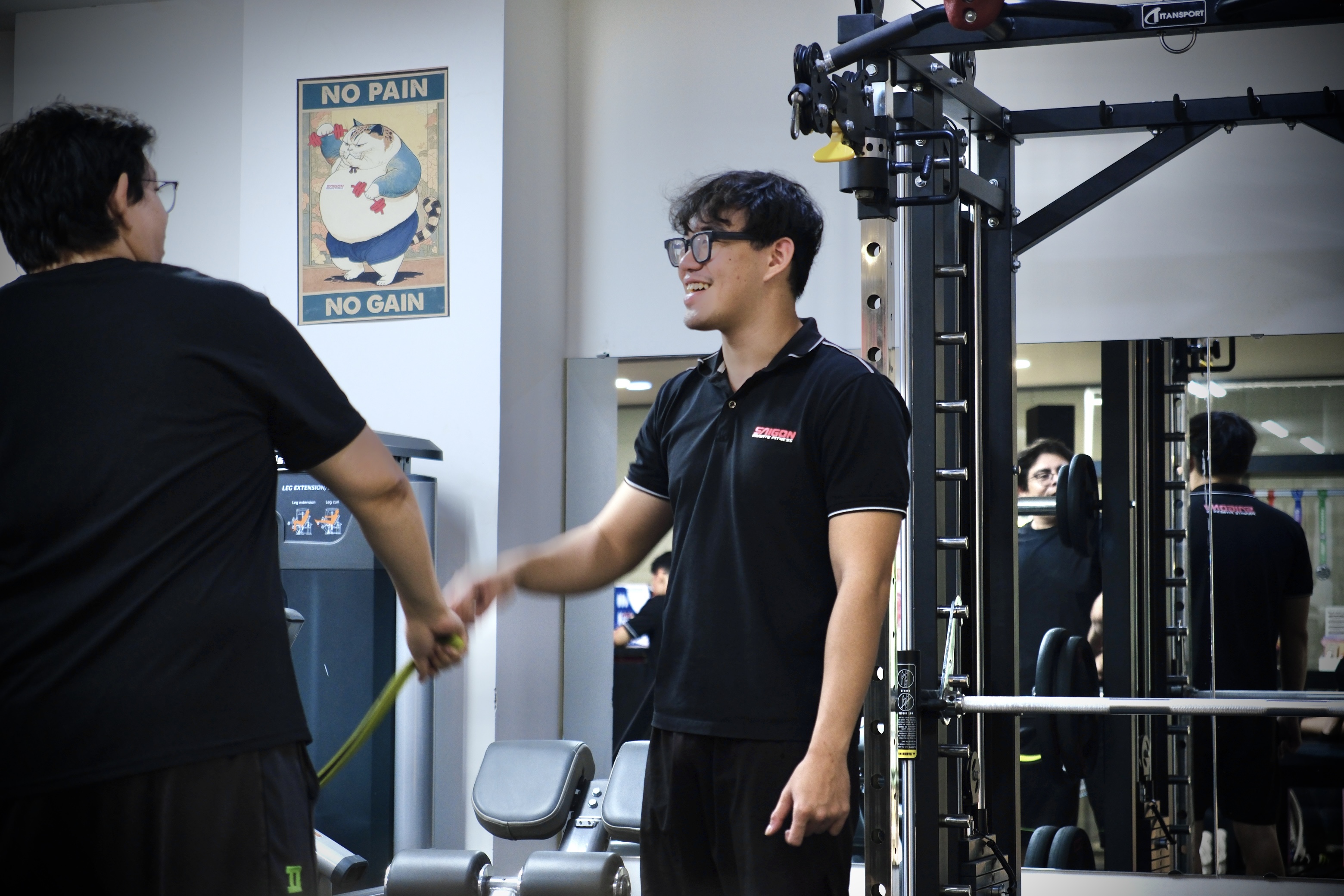 Strength training setup at Saigon Private Fitness